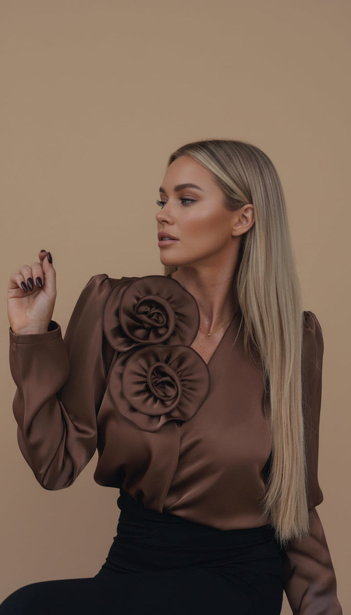 Blusa de satén - Doble Flor