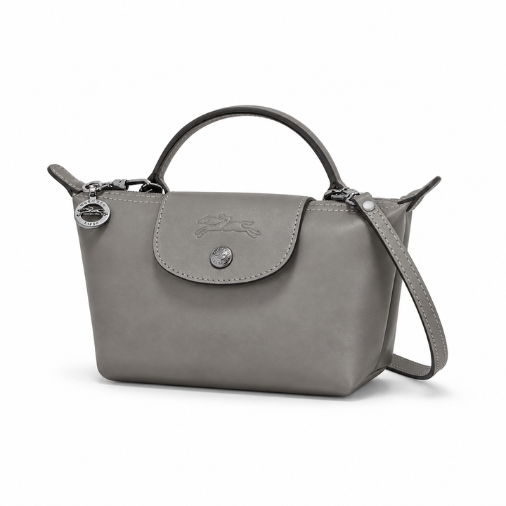 MINI BOLSO PARISIEN DE PIEL - GRIS