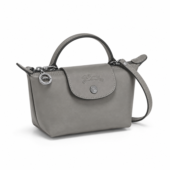 MINI BOLSO PARISIEN DE PIEL - GRIS