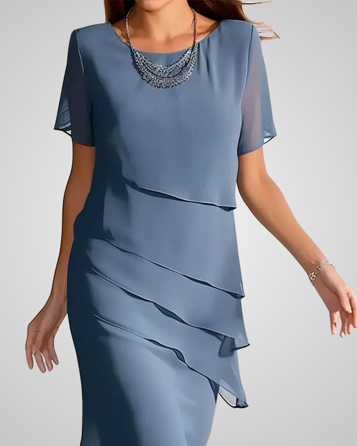 Anastasia | Vestido midi lujoso con capas