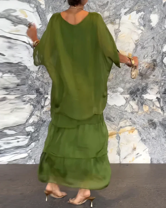 Sofía | Vestido largo fluido con volantes