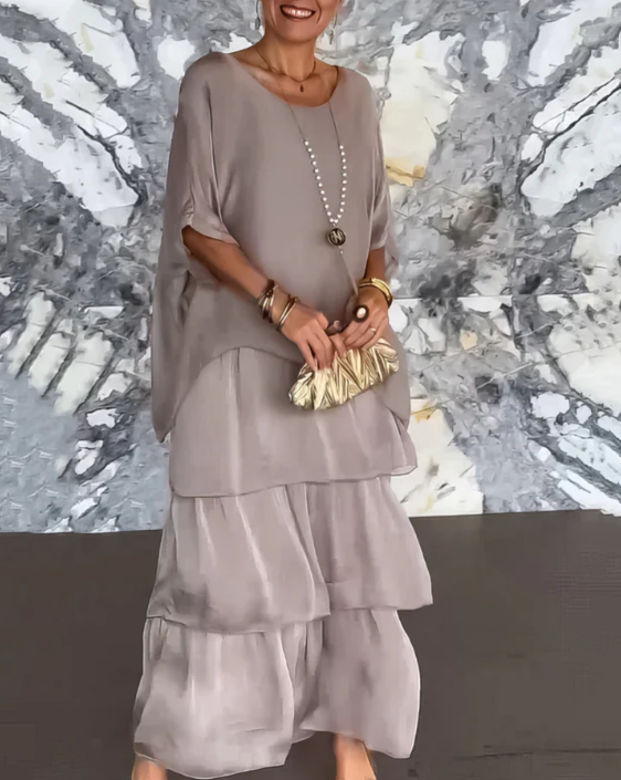 Sofía | Vestido largo fluido con volantes