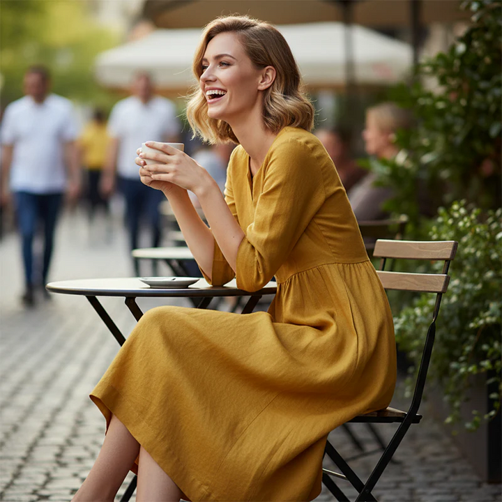 Vestido de lino elegante y fresco para primavera