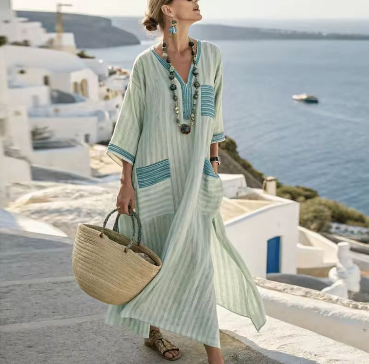 Mary Elegante - Vestido largo de playa para un look veraniego a la moda