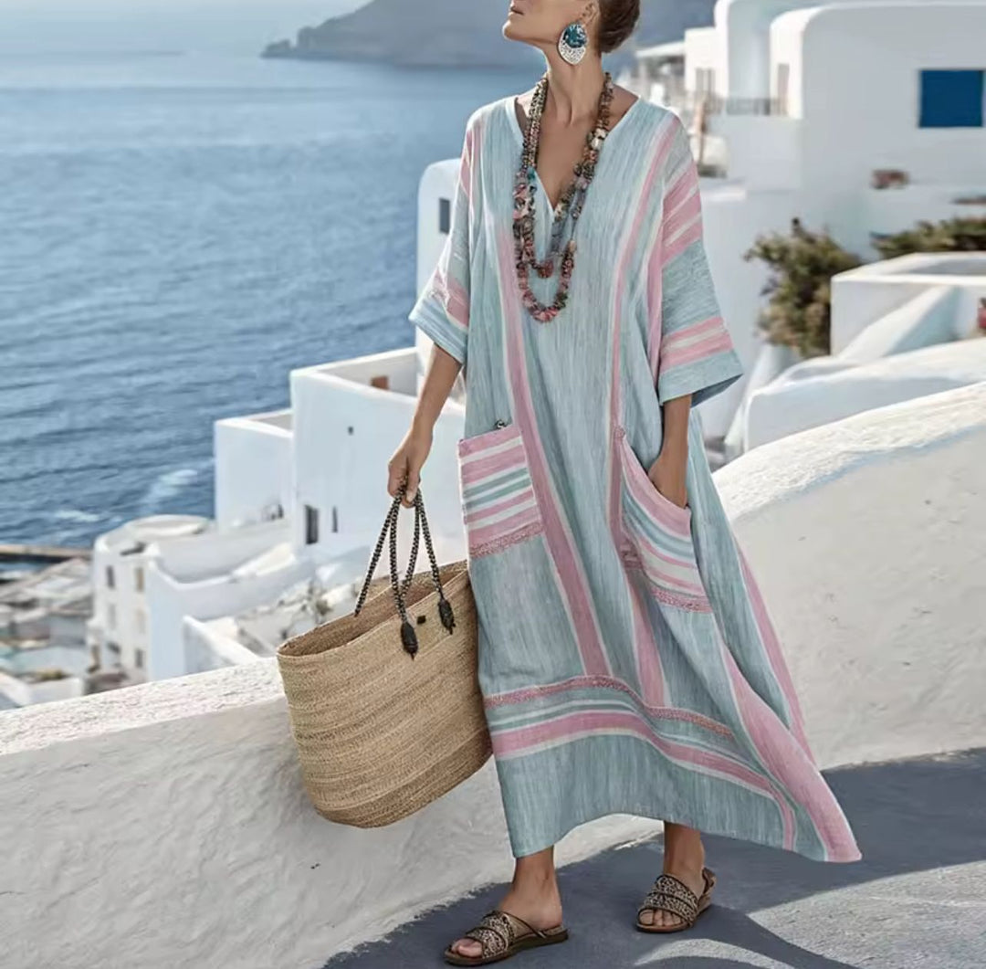 Mary Elegante - Vestido largo de playa para un look veraniego a la moda