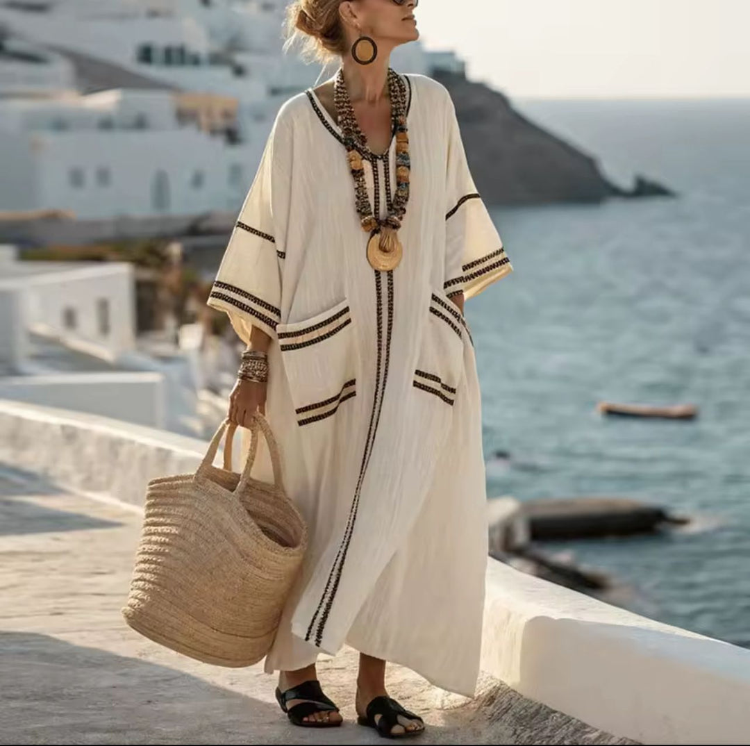 Mary Elegante - Vestido largo de playa para un look veraniego a la moda