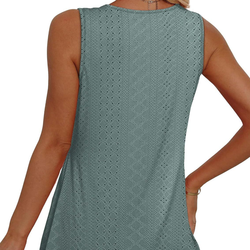 Blusa casual sin mangas para mujer con escote en V y volantes florales