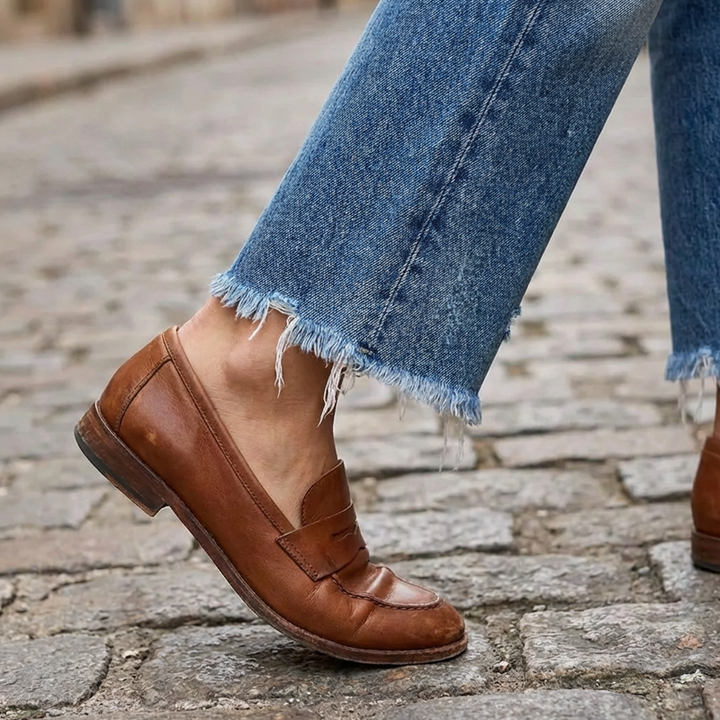 Vaqueros rectos cropped retro para mujer
